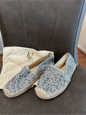 NWOT Signature by Vince Camuto espadrilles with crystal embellishment.